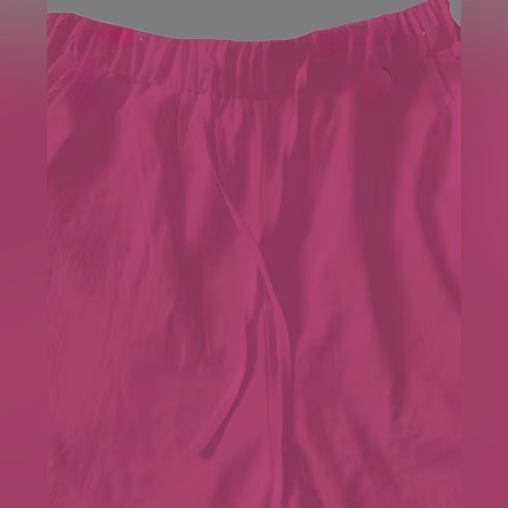 Cherry Pink Cropped Pants | Lace Detail | Elastic Waist & Pockets | M | NWT - Picture 3 of 8